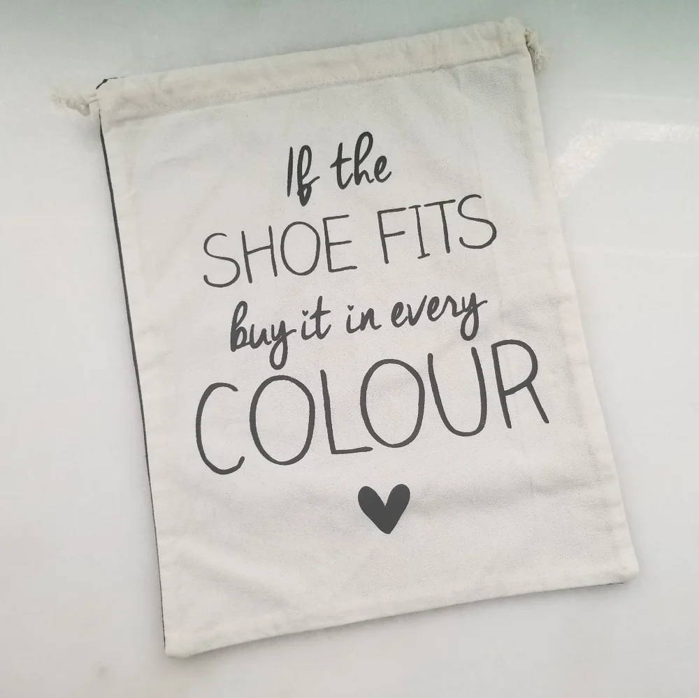 Shoe Themed Drawstring Dust Storage Bag NWOT